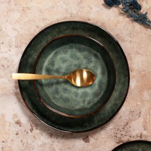 Grenada kauss-taldrik, 16 cm, tumerohelisest keraamikast