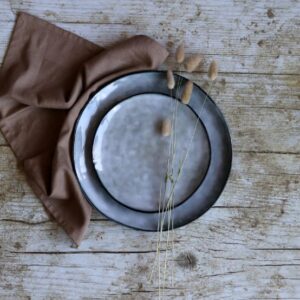 ARONAL desserttaldrik 20,5 cm – sinakashall kivikeraamika