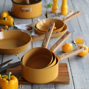 ECTOR 18 cm kollane kastrul – alumiiniumist, tammesangaga